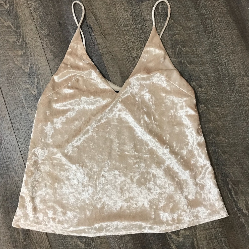 Blush velvet tank